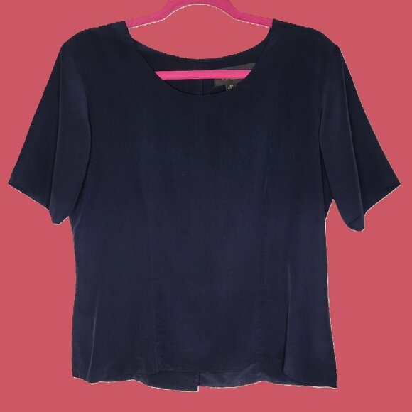 Classiques For Nordstrom 100% Silk Button Down Crop top Sm - Picture 5 of 5